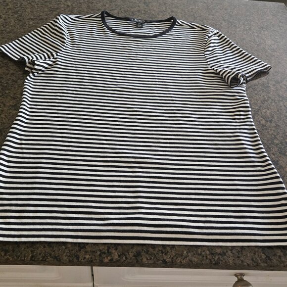 Lauren Ralph Lauren striped Tee, short sleeve, Black / Ivory L/G - Picture 2 of 5